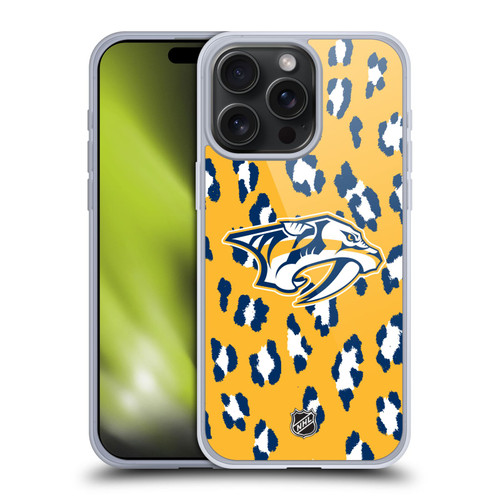 NHL Nashville Predators Leopard Patten Soft Gel Case for Apple iPhone 15 Pro Max