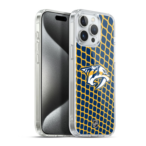 NHL Nashville Predators Net Pattern Soft Gel Case for Apple iPhone 15 Pro Max & MagSafe