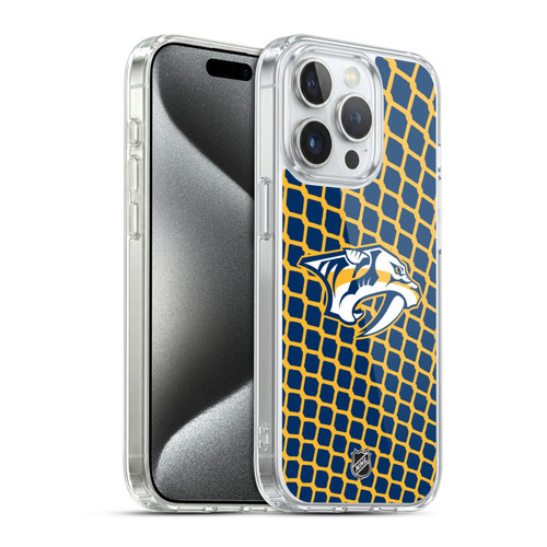NHL Nashville Predators Net Pattern Soft Gel Case for Apple iPhone 15 Pro & MagSafe