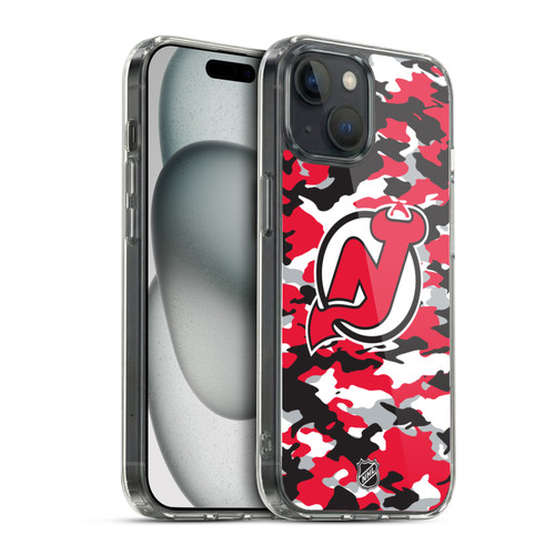 NHL New Jersey Devils Camouflage Soft Gel Case for Apple iPhone 15