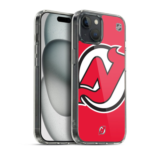 NHL New Jersey Devils Oversized Soft Gel Case for Apple iPhone 15 Plus