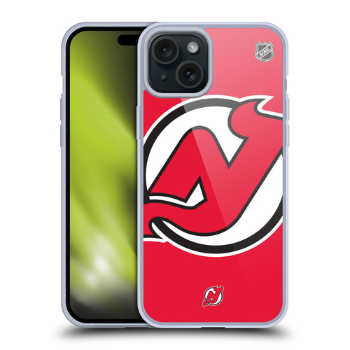 NHL New Jersey Devils Oversized Soft Gel Case for Apple iPhone 15 Plus