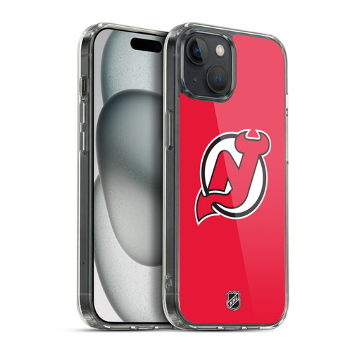 NHL New Jersey Devils Plain Soft Gel Case for Apple iPhone 15 Plus