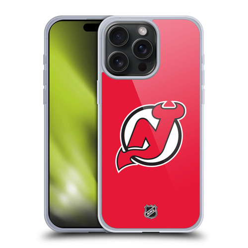 NHL New Jersey Devils Plain Soft Gel Case for Apple iPhone 15 Pro Max