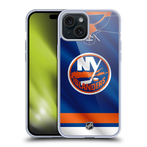 NHL New York Islanders Jersey Soft Gel Case for Apple iPhone 15 Plus