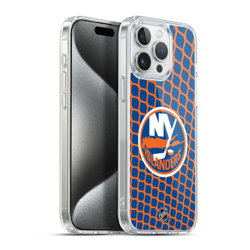 NHL New York Islanders Net Pattern Soft Gel Case for Apple iPhone 15 Pro Max