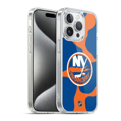 NHL New York Islanders Cow Pattern Soft Gel Case for Apple iPhone 15 Pro