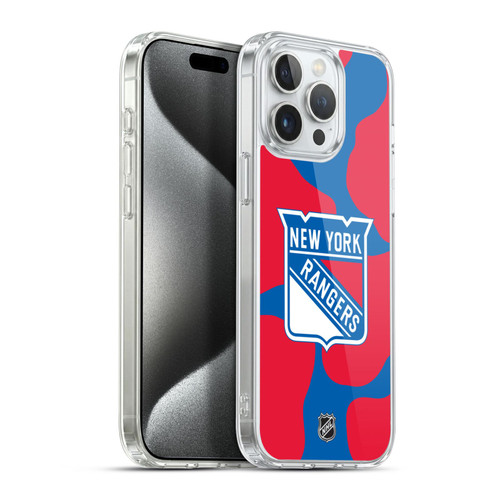 NHL New York Rangers Cow Pattern Soft Gel Case for Apple iPhone 15 Pro Max & MagSafe