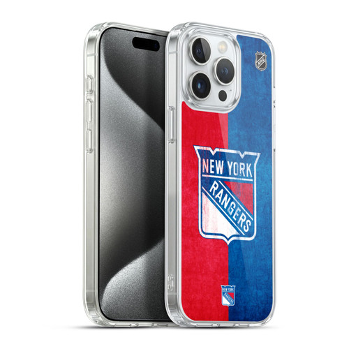 NHL New York Rangers Half Distressed Soft Gel Case for Apple iPhone 15 Pro Max & MagSafe
