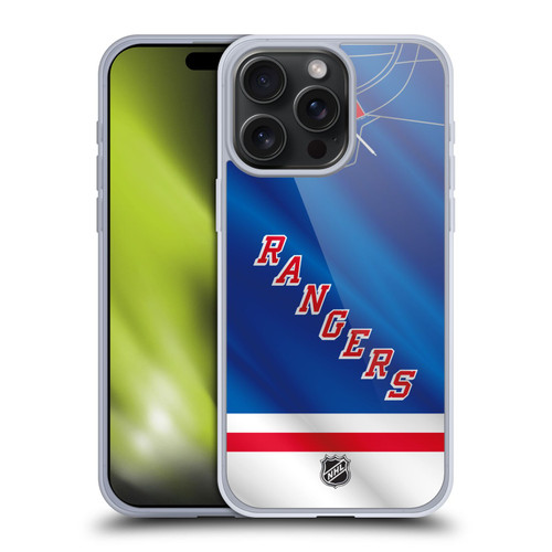 NHL New York Rangers Jersey Soft Gel Case for Apple iPhone 15 Pro Max & MagSafe