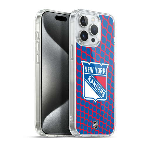 NHL New York Rangers Net Pattern Soft Gel Case for Apple iPhone 15 Pro Max & MagSafe