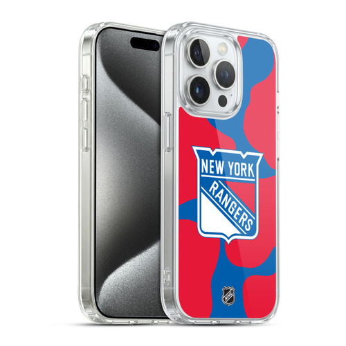 NHL New York Rangers Cow Pattern Soft Gel Case for Apple iPhone 15 Pro & MagSafe