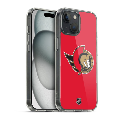 NHL Ottawa Senators Plain Soft Gel Case for Apple iPhone 15 & MagSafe