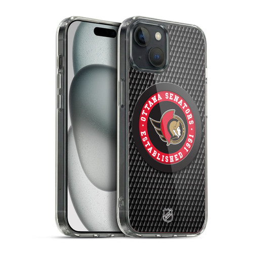 NHL Ottawa Senators Puck Texture Soft Gel Case for Apple iPhone 15 Plus & MagSafe