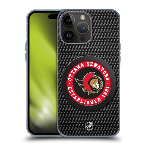 NHL Ottawa Senators Puck Texture Soft Gel Case for Apple iPhone 15 Pro Max