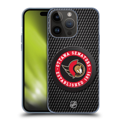 NHL Ottawa Senators Puck Texture Soft Gel Case for Apple iPhone 15 Pro