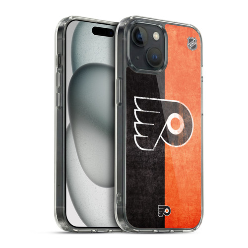 NHL Philadelphia Flyers Half Distressed Soft Gel Case for Apple iPhone 15 & MagSafe