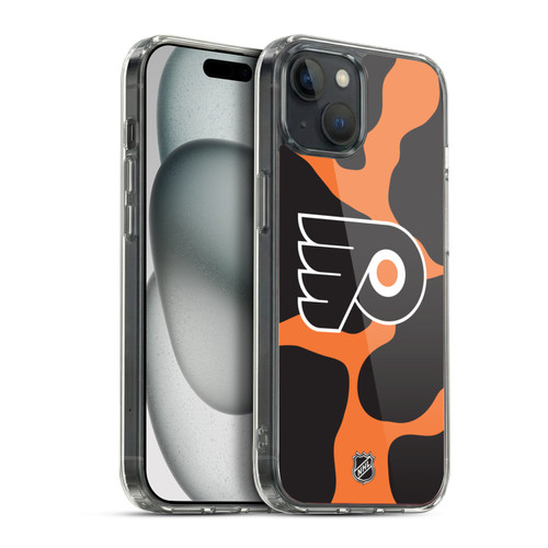 NHL Philadelphia Flyers Cow Pattern Soft Gel Case for Apple iPhone 15 Plus & MagSafe