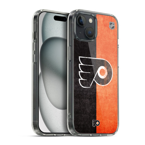 NHL Philadelphia Flyers Half Distressed Soft Gel Case for Apple iPhone 15 Plus & MagSafe