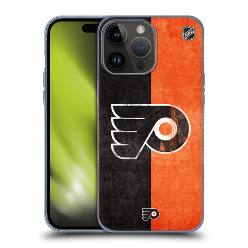 NHL Philadelphia Flyers Half Distressed Soft Gel Case for Apple iPhone 15 Pro Max