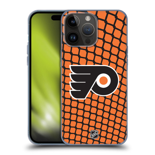 NHL Philadelphia Flyers Net Pattern Soft Gel Case for Apple iPhone 15 Pro Max