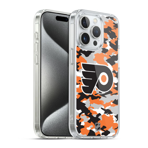 NHL Philadelphia Flyers Camouflage Soft Gel Case for Apple iPhone 15 Pro & MagSafe