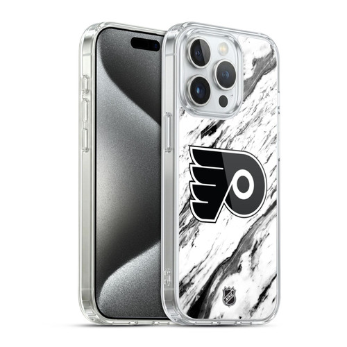 NHL Philadelphia Flyers Marble Soft Gel Case for Apple iPhone 15 Pro & MagSafe