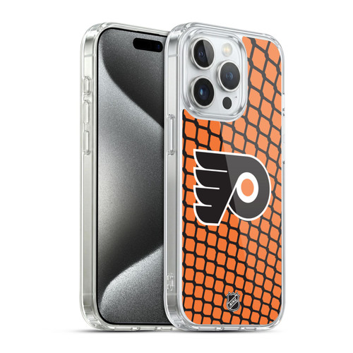 NHL Philadelphia Flyers Net Pattern Soft Gel Case for Apple iPhone 15 Pro & MagSafe