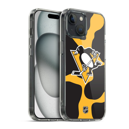 NHL Pittsburgh Penguins Cow Pattern Soft Gel Case for Apple iPhone 15 & MagSafe