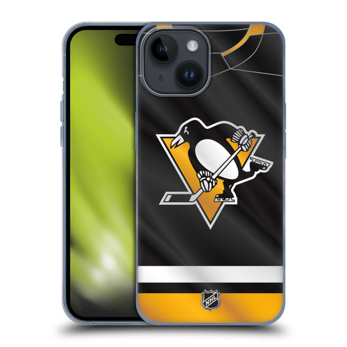 NHL Pittsburgh Penguins Jersey Soft Gel Case for Apple iPhone 15