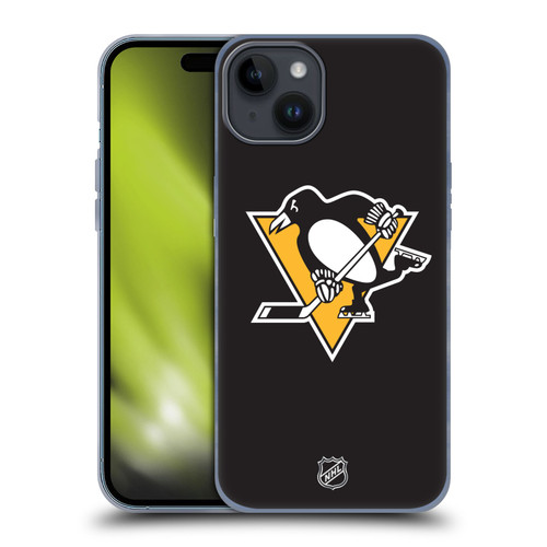 NHL Pittsburgh Penguins Plain Soft Gel Case for Apple iPhone 15 Plus
