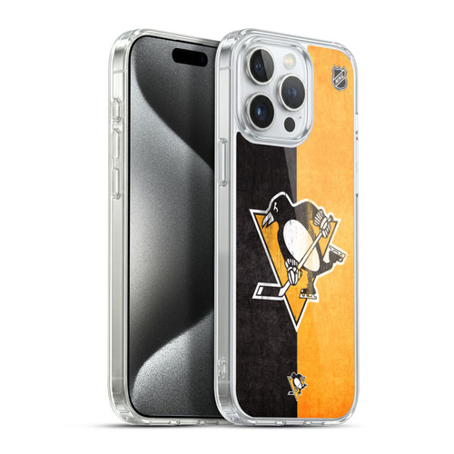 NHL Pittsburgh Penguins Half Distressed Soft Gel Case for Apple iPhone 15 Pro Max & MagSafe