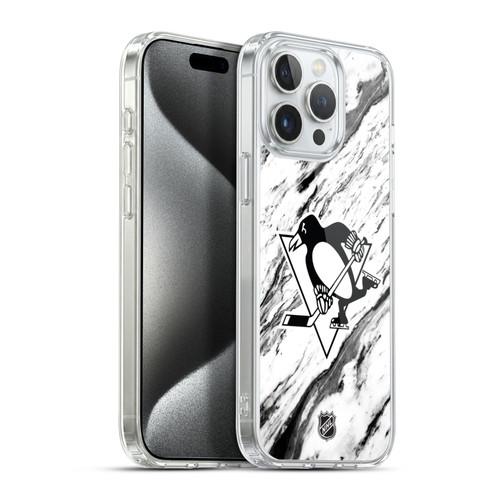 NHL Pittsburgh Penguins Marble Soft Gel Case for Apple iPhone 15 Pro Max & MagSafe