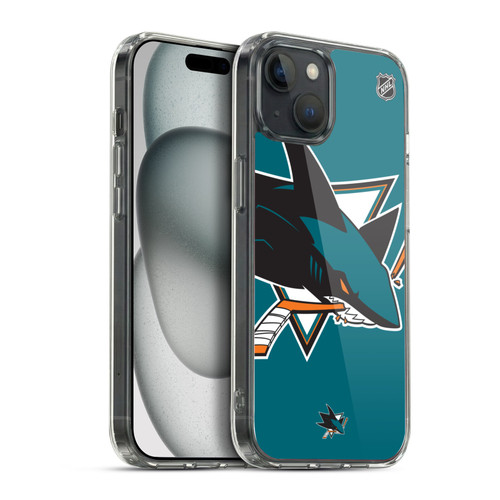 NHL San Jose Sharks Oversized Soft Gel Case for Apple iPhone 15 Plus