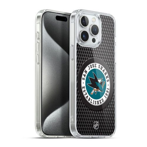NHL San Jose Sharks Puck Texture Soft Gel Case for Apple iPhone 15 Pro Max