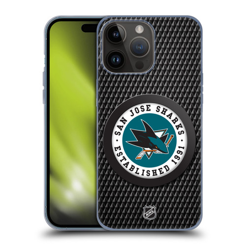 NHL San Jose Sharks Puck Texture Soft Gel Case for Apple iPhone 15 Pro Max