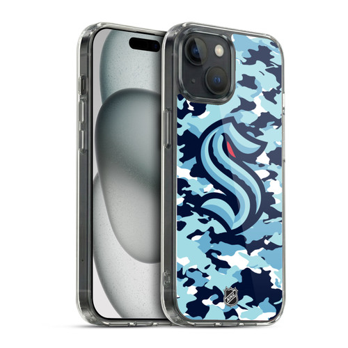 NHL Seattle Kraken Camouflage Soft Gel Case for Apple iPhone 15