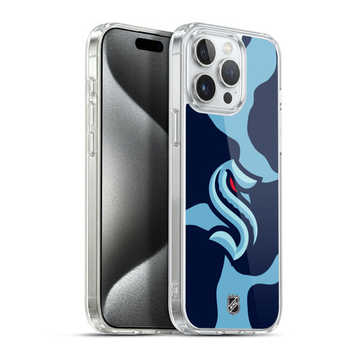 NHL Seattle Kraken Cow Pattern Soft Gel Case for Apple iPhone 15 Pro Max