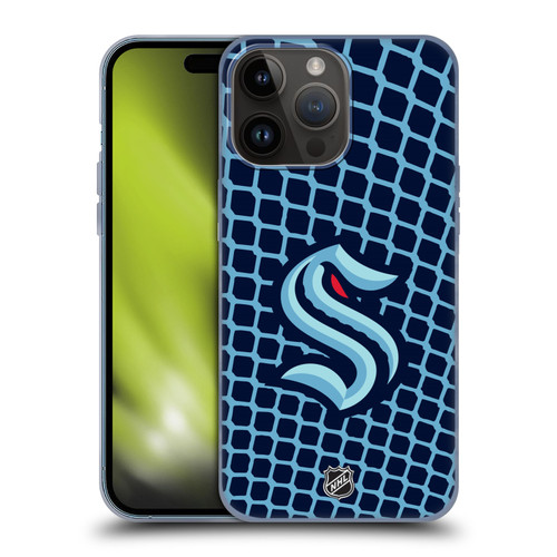 NHL Seattle Kraken Net Pattern Soft Gel Case for Apple iPhone 15 Pro Max