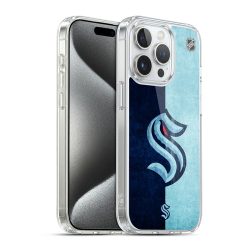 NHL Seattle Kraken Half Distressed Soft Gel Case for Apple iPhone 15 Pro