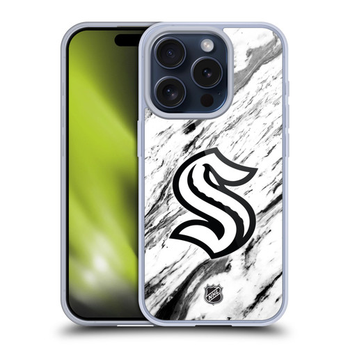 NHL Seattle Kraken Marble Soft Gel Case for Apple iPhone 15 Pro