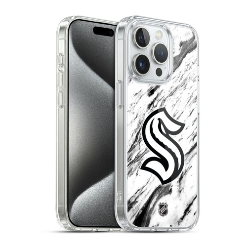 NHL Seattle Kraken Marble Soft Gel Case for Apple iPhone 15 Pro
