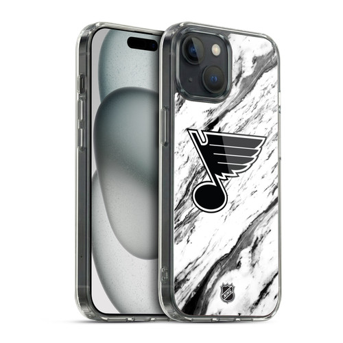 NHL St Louis Blues Marble Soft Gel Case for Apple iPhone 15 & MagSafe