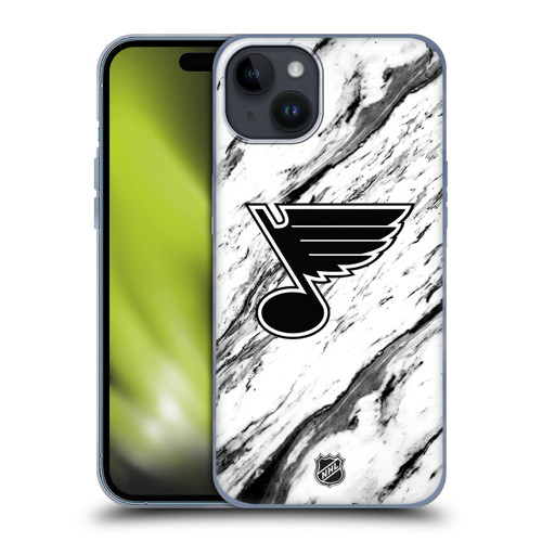 NHL St Louis Blues Marble Soft Gel Case for Apple iPhone 15 Plus & MagSafe