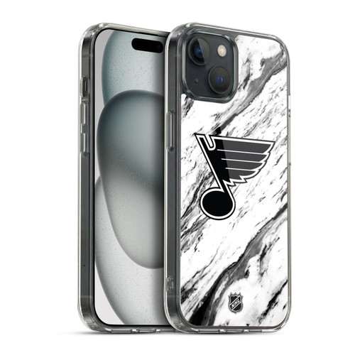 NHL St Louis Blues Marble Soft Gel Case for Apple iPhone 15 Plus & MagSafe