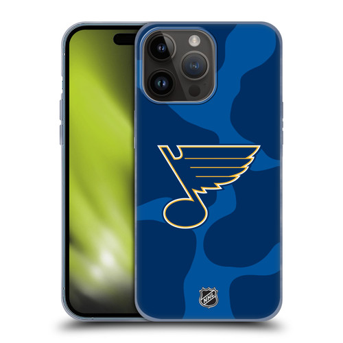 NHL St Louis Blues Cow Pattern Soft Gel Case for Apple iPhone 15 Pro Max & MagSafe