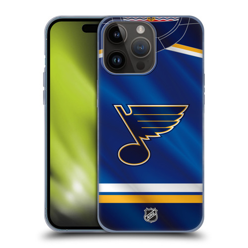 NHL St Louis Blues Jersey Soft Gel Case for Apple iPhone 15 Pro Max & MagSafe
