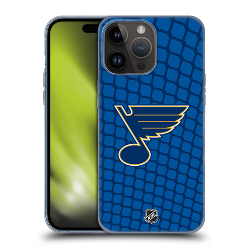 NHL St Louis Blues Net Pattern Soft Gel Case for Apple iPhone 15 Pro Max