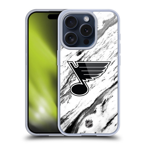 NHL St Louis Blues Marble Soft Gel Case for Apple iPhone 15 Pro & MagSafe