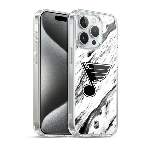 NHL St Louis Blues Marble Soft Gel Case for Apple iPhone 15 Pro & MagSafe